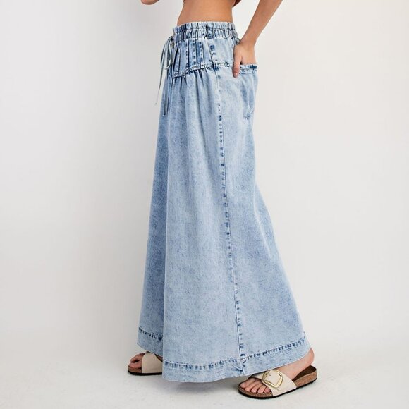 NWT ee:some Mineral-Washed Wide Leg Denim Pants โ Light Wash - Picture 12 of 16